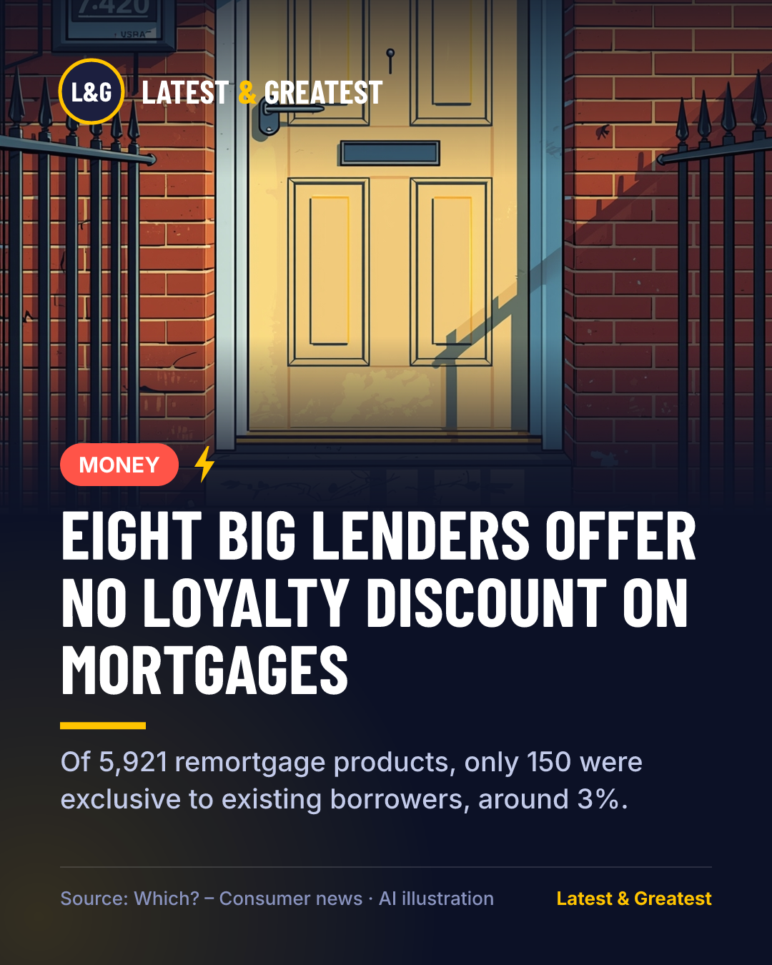 MONEY: Eight big lenders offer no loyalty discount on mortgages. Of 5,921 remortgage products, only 150 were exclusive to existing borrowers, around 3%.